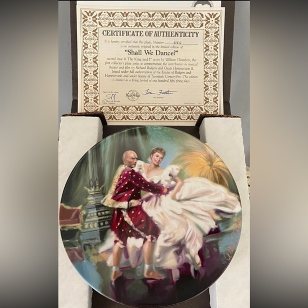 Edwin M Knowles China Plate “Shall We Dance” 1985 In Box #9 Of 86